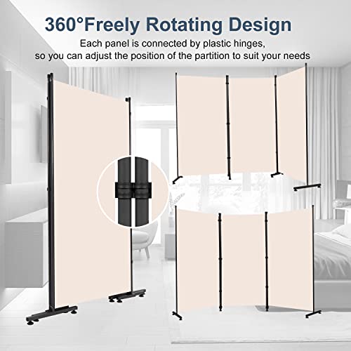 Room Divider 6ft 3 Panel Portable Fabric Partition Screen H7762