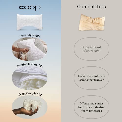 Adjustable Queen Bed Pillow, Cross Cut Memory Foam, Medium Firm for Side and Back Sleepers Q8246