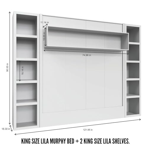 Queen Murphy Wall Bed with Two Bookshelves Y365306