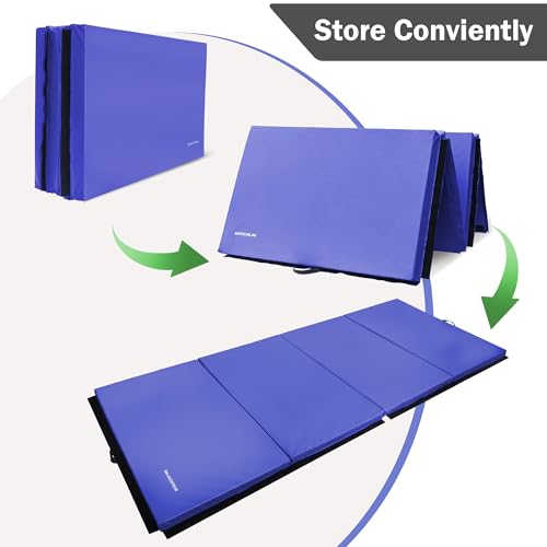 Folding Exercise Gymnastics Mat 4x10x3 Inch with Carrying Handles G881552