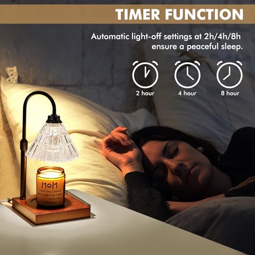 Candle Warmer Lamp with Timer, Dimmable, Height Adjustable for Jar Candles M173474
