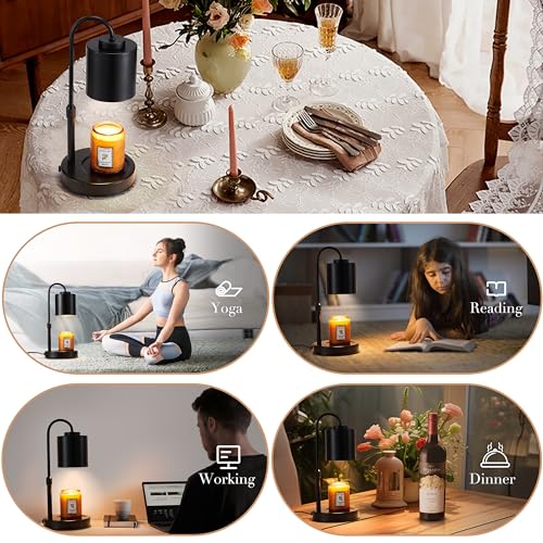 Candle Warmer Lamp with Timer, Dimmer, Height Adjustable, 2 Bulbs L136607