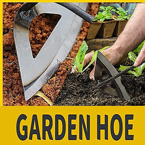Hollow Hoe, All-Steel Sharp Edge Garden Weeding Tool F784388