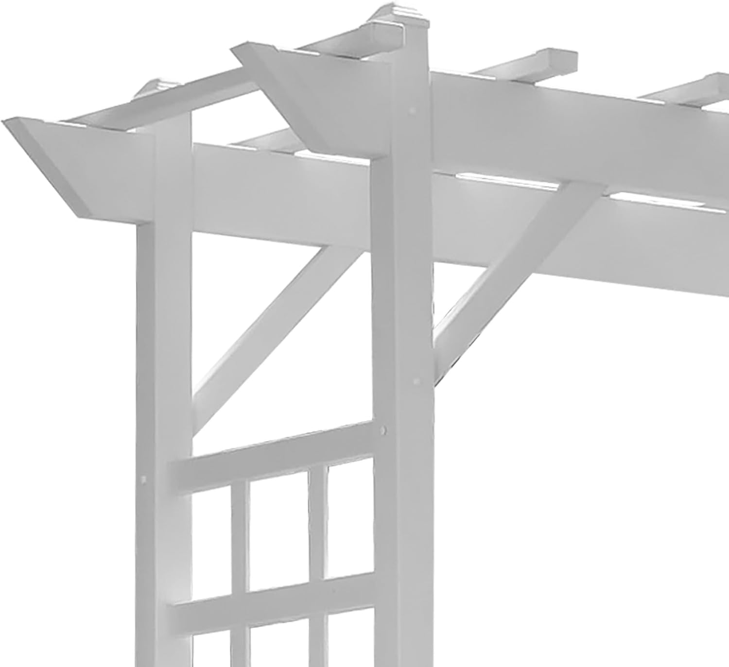 PVC Patio Garden Arch with Lattice Trellis for Climbing Plants, White M80050