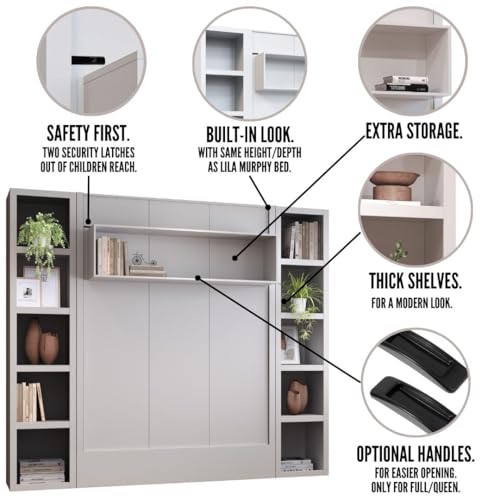 Queen Murphy Wall Bed with Two Bookshelves Y365306