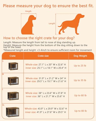 Dog Crate Furniture with Cushion, Heavy-Duty Metal Mesh, Wooden End Table with Double Doors, Indoor Kennel for Small Breed, Grey K856