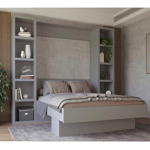 Queen Murphy Wall Bed with Two Bookshelves Y365306