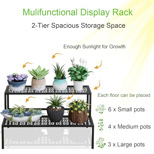 Semi-Circular 3 Tier Plant Stand for Indoor Outdoor Corner Display Z17057