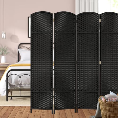 4 Panel Room Divider Screen 5.6 Ft Tall Folding Privacy Partition N658