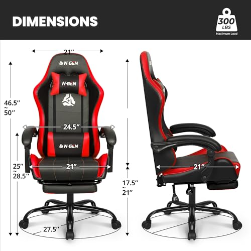 Gaming Chair with Footrest Lumbar Support High Back Recliner Ergonomic Leather Q8605