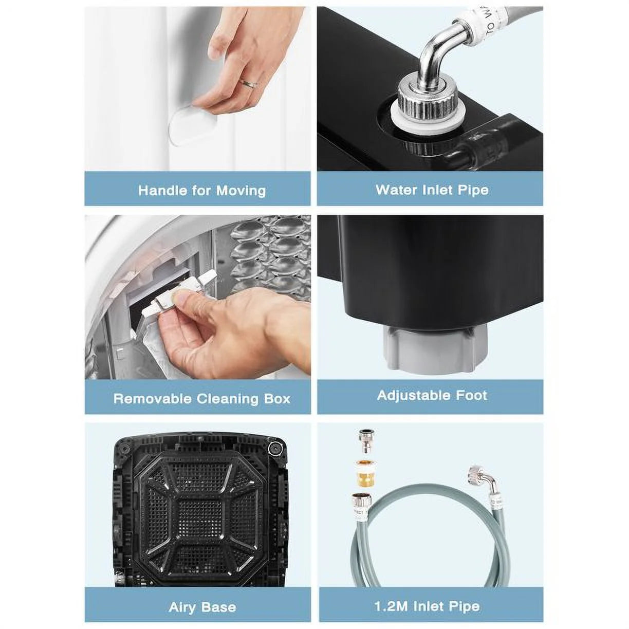Portable Washing Machine, Compact Washer with Drain Pump, 11lbs Capacity V103554