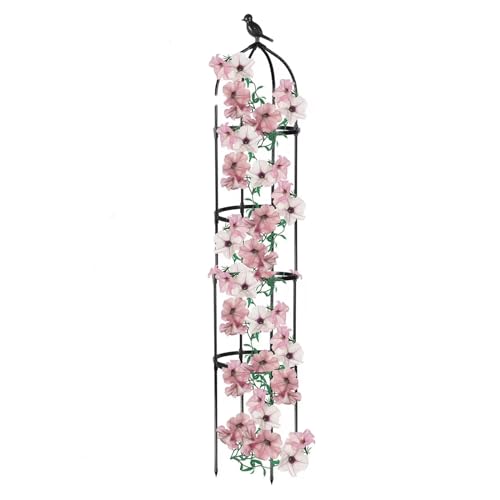 Garden Trellis for Climbing Plants, Rustproof Plant Support Trellis, Rose Bush Round Trellis for Potted Plants Climbing Vine Clematis Outdoor Indoor Garden Obelisk Trellis (White, 1Pack 6ft)