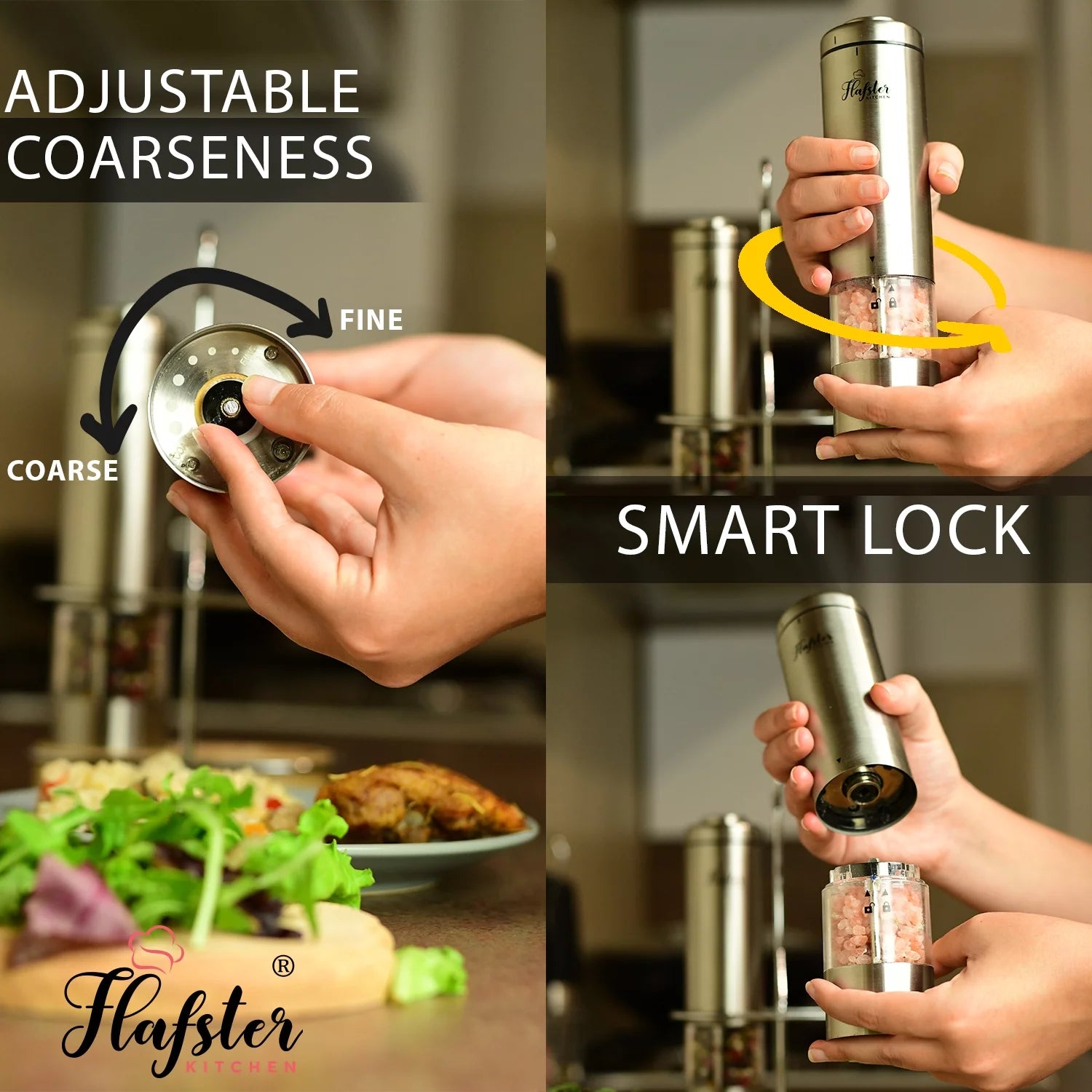 Electric Salt and Pepper Grinder Set, Battery Operated Shakers (2) L92987