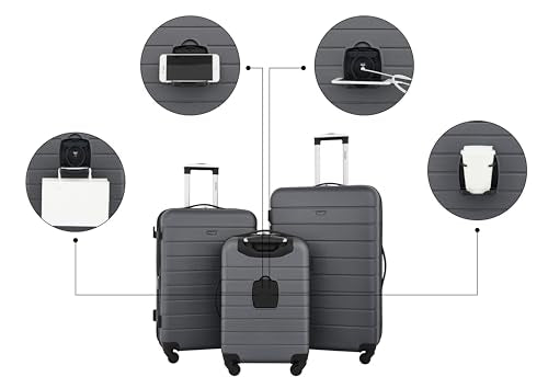 Smart Luggage Set with Cup Holder and USB Port, 20-Inch Carry-On K967