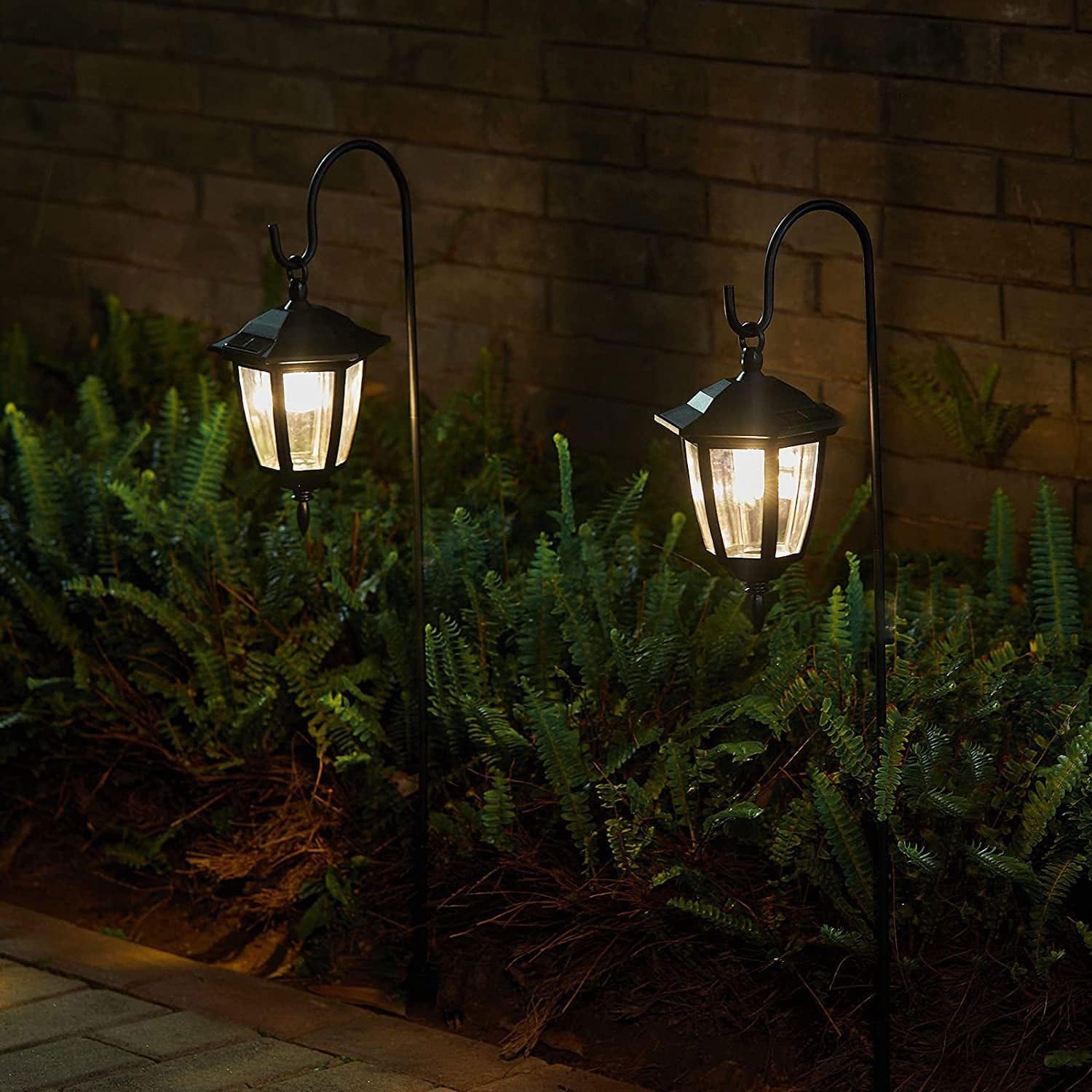 Solar Shepherd Hook with Hanging Lantern for Garden Path X68083