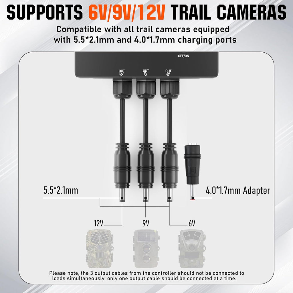 Solar Panel for Trail Camera, 6W with Built-in 7500mAh Battery D664