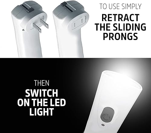 LED Rechargeable Plug-in Flashlights, Emergency Flashlight for Hurricane Supplies and Survival Kits, White, 6 Count Q825197