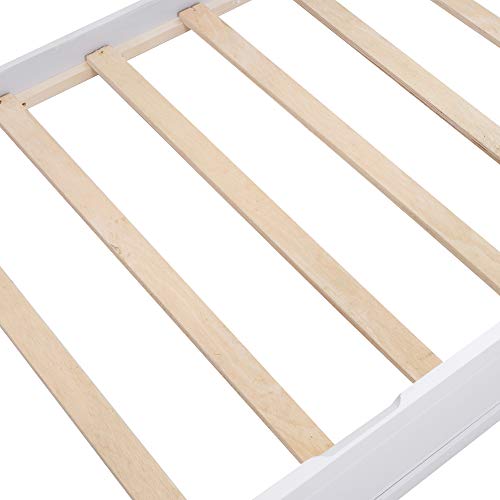 Twin Over Full Bunk Bed with Slide and Stairs for Kids E212