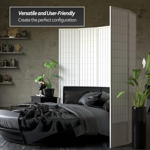 7 ft. Tall Window Pane Shoji Screen Room Divider, 3 Panels T5246