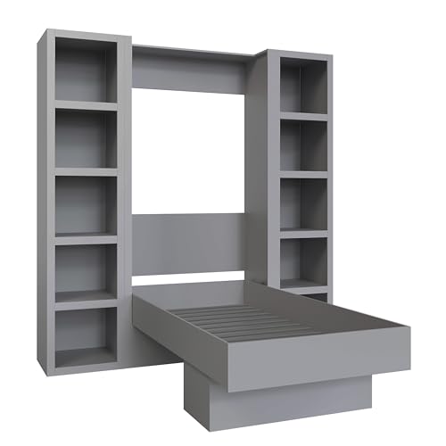 Queen Murphy Wall Bed with Two Bookshelves Y365306