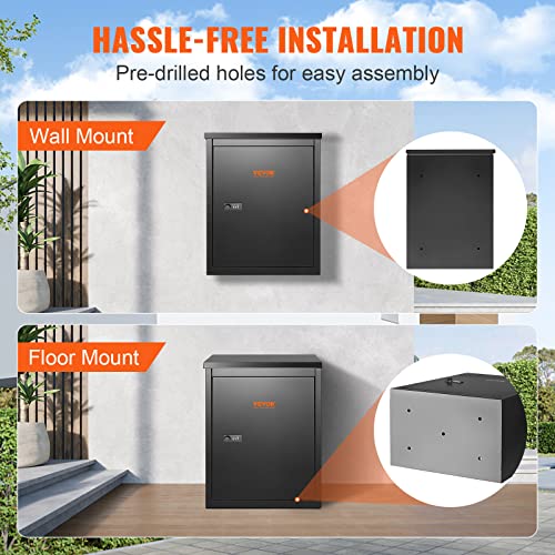 Wall Mounted Parcel Delivery Box, Extra Large Lockable, Galvanized Steel, Waterproof T97524
