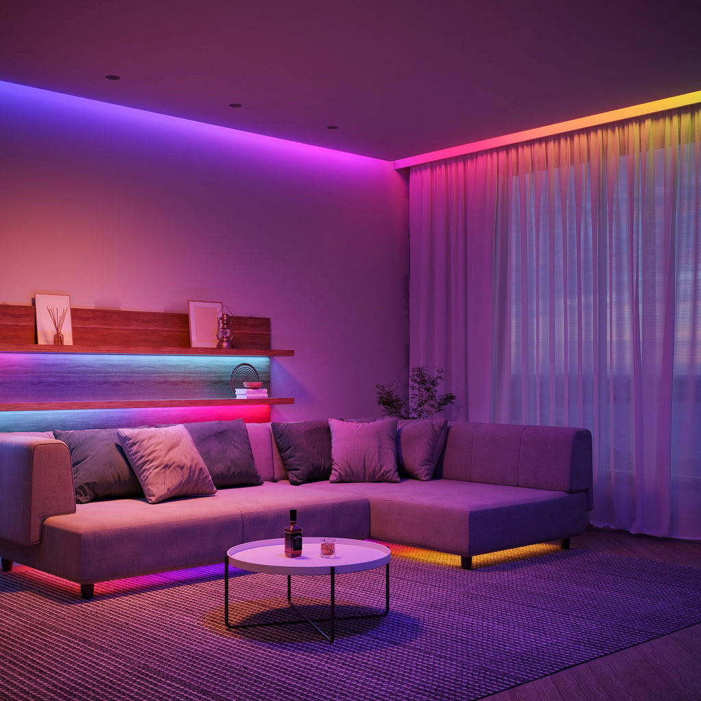 Wi-Fi RGBIC LED Strip Light 9.8ft, App Control, Music Sync, Color Changing for Bedroom R539989