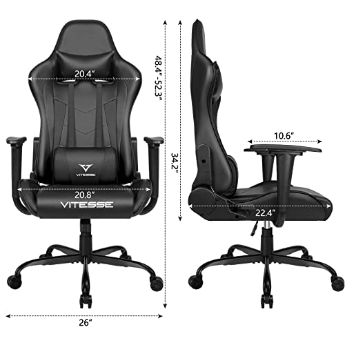 Gaming Chair High Back Ergonomic Racing Desk with Lumbar Support and Headrest, Purple Y569