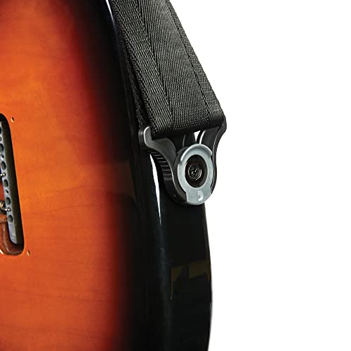 Auto Lock Guitar Strap - 2.5" Width - Brown B812
