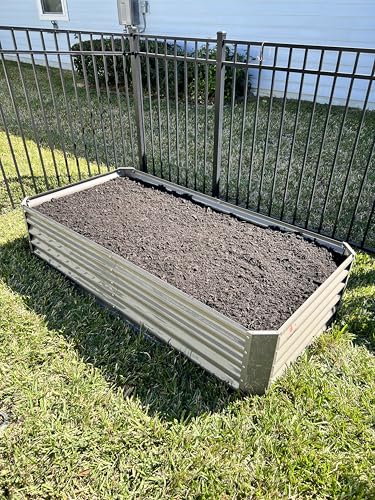 Galvanized Raised Garden Bed Oval Metal Planter Box for Vegetables Flowers A9593