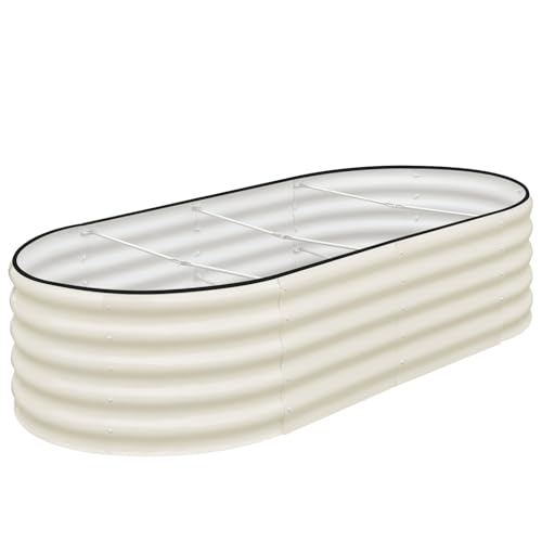 Galvanized Raised Garden Bed, 4x2x1ft Oval Metal Planter Box for Outdoor Vegetables T107625