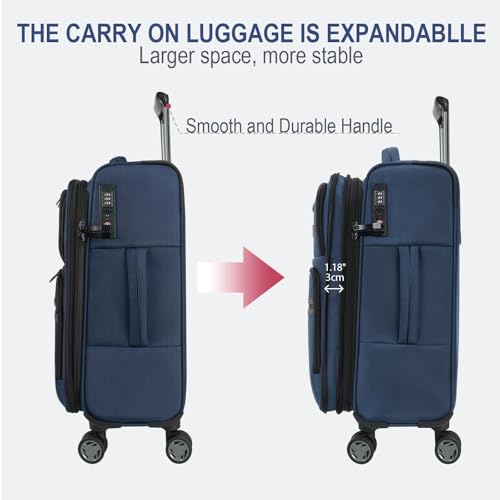 Softside Expandable Carry On Luggage with Spinner Wheels and TSA Lock, 20-Inch R869
