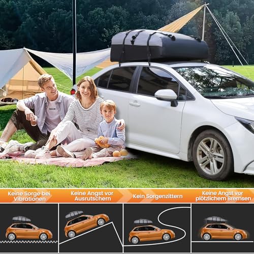 Car Roof Bag Cargo Carrier 20 Cubic, Waterproof with Strap and Anti-Slip Mat Q382