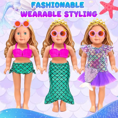 18 Inch Doll Travel Set with Suitcase, Dress, Camera, Phone, Neck Pillow & Sunglasses M666