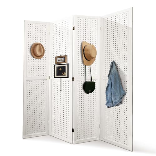 6 Panel Wooden Room Divider with Shelves B102027