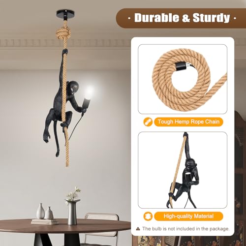 Monkey Pendant Light, Industrial Retro Ceiling Lamp for Dining Room M314