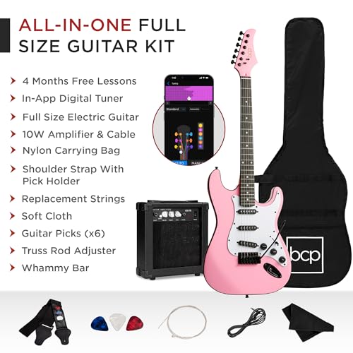 Beginner Electric Guitar Starter Kit with Case, Amp, and Accessories G63095