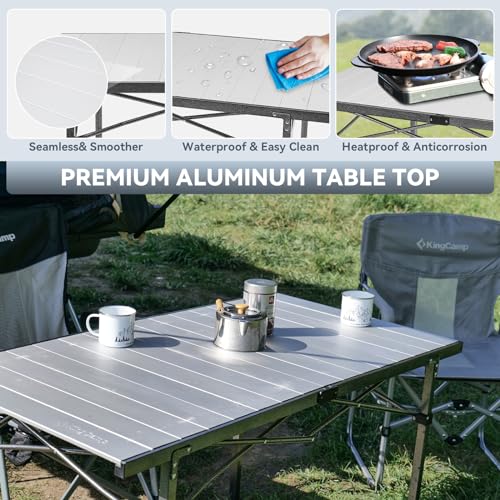 Folding Camping Table Portable Aluminum Roll Up Lightweight for Outdoor Picnic F98743