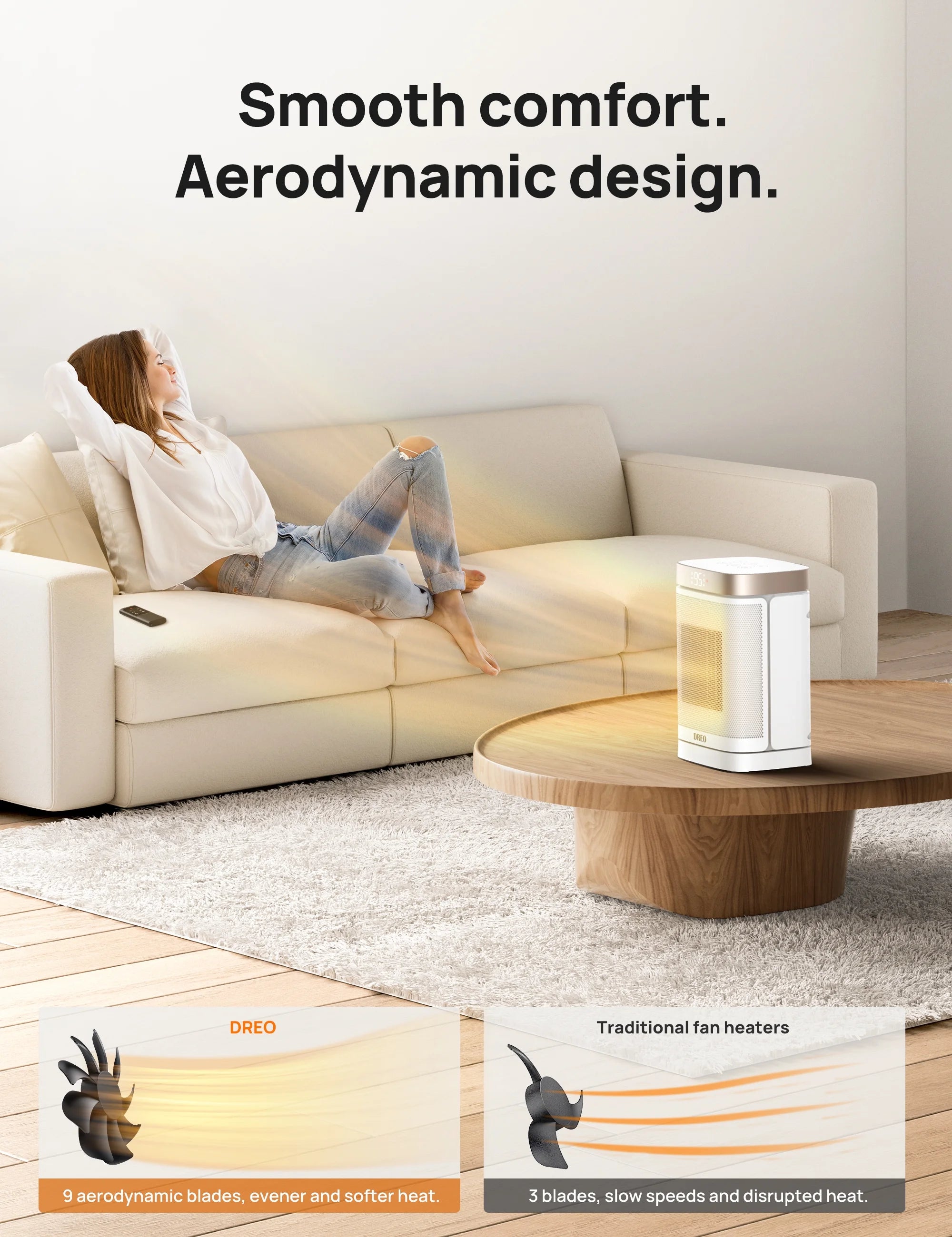 Space Heater with Remote, Oscillating, Digital Thermostat, 1500W, 12h Timer S541060