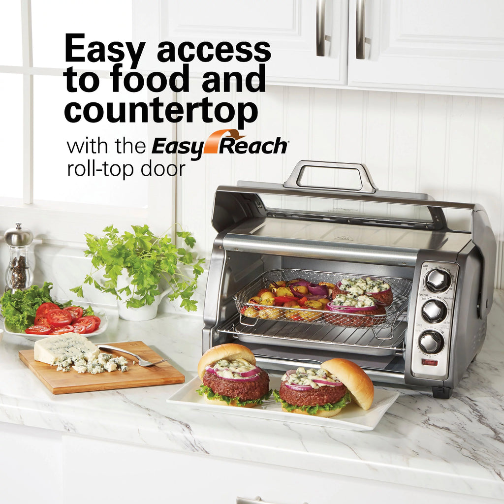 Air Fryer Toaster Oven with Easy Reach Door, 6 Slice Capacity, Stainless Steel Z5226