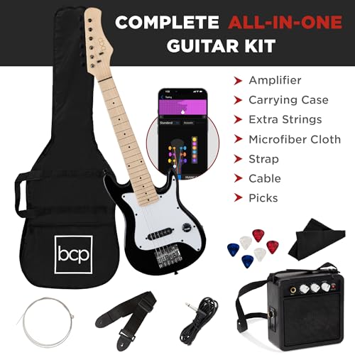 30in Kids Electric Guitar Beginner Starter Kit with Amplifier, Metallic Blue U78618