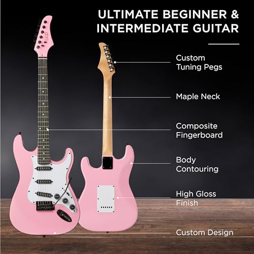 Beginner Electric Guitar Starter Kit with Case, Amp, and Accessories G63095