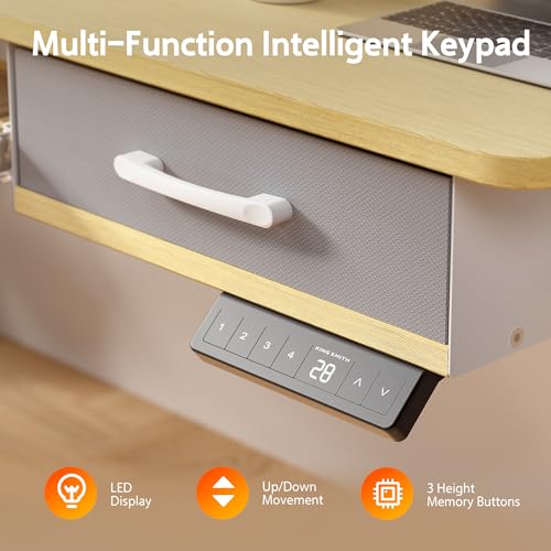 Electric Standing Desk with 2 Drawers, Height Adjustable for Home Office B137