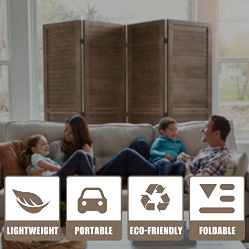 6 Panel Wood Room Divider Freestanding White 5.57 FT S6393