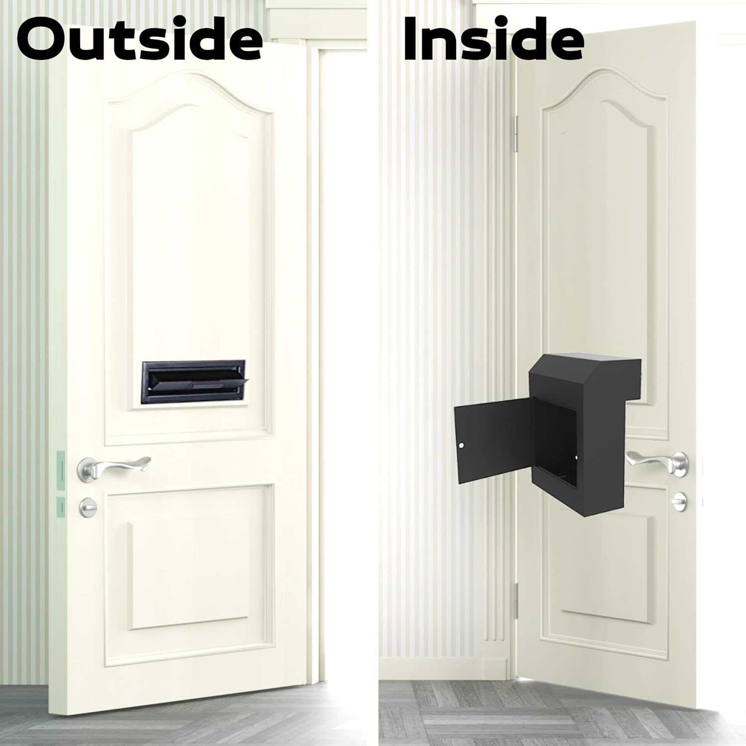 Door Drop Box for Mail, Rent, Deposit, and Night Key - Locking Steel Mailbox with Rear Access O3606