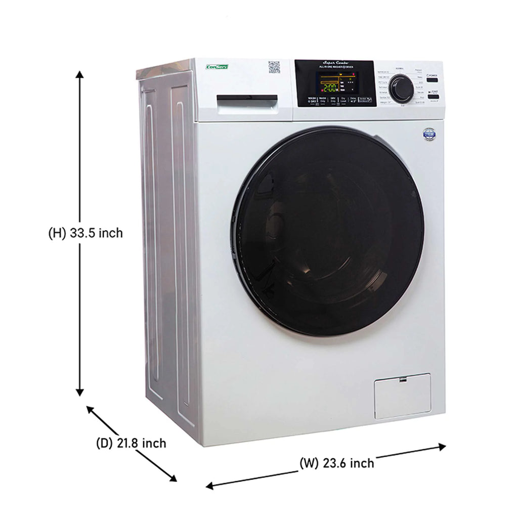 Compact 15 lbs Combo Washer Dryer with Pet Cycle, White F795