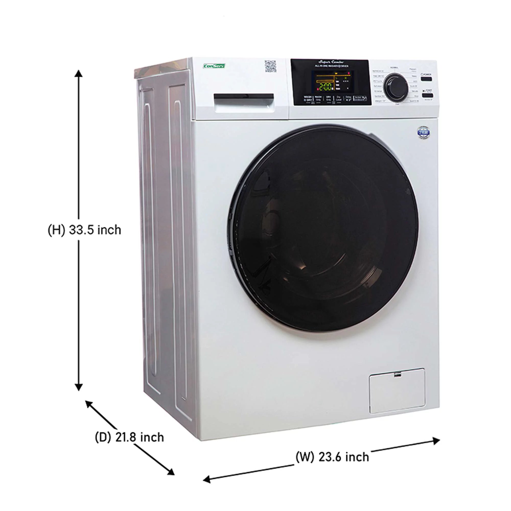 Compact 15 lbs Combo Washer Dryer with Pet Cycle, White F795