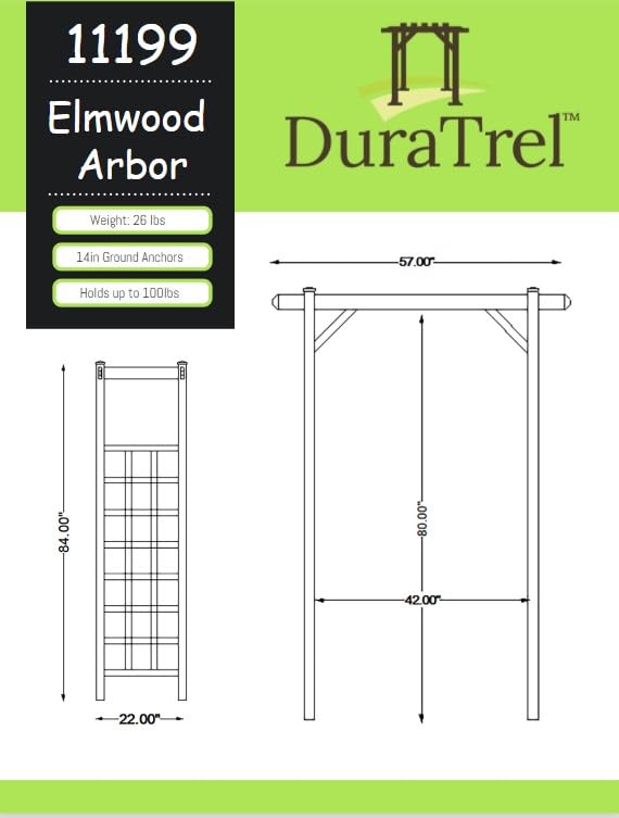 PVC Patio Garden Arch with Lattice Trellis for Climbing Plants N446568