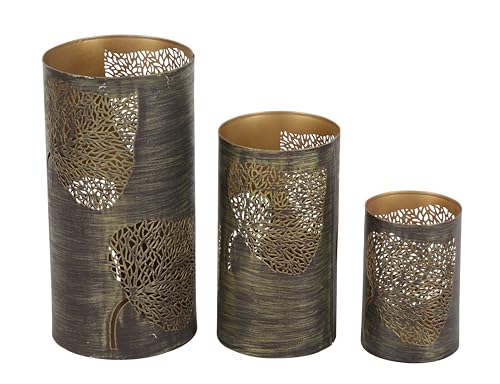 Eclectic Metal Hurricane Candle Decorative Lantern, 3 Count B5494
