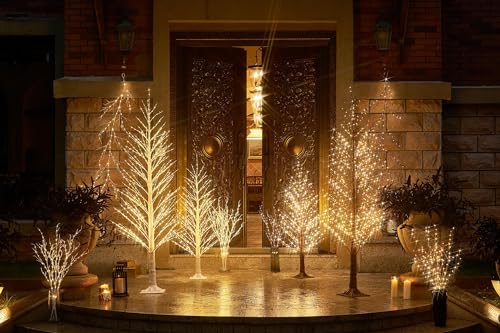 Lighted Twig Tree with Fairy Lights 6FT 810 LED Indoor Outdoor Holiday Decoration S731