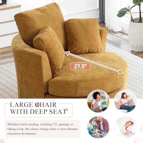 Swivel Barrel Chair with Ottoman for Living Room Bedroom, White W553228
